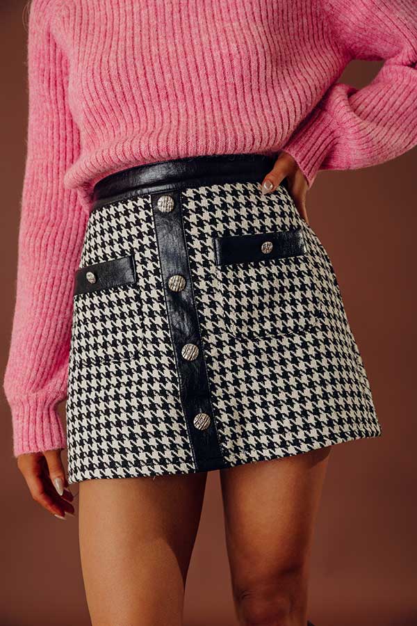 The Dionne High Waist Houndstooth Skort Image - 2