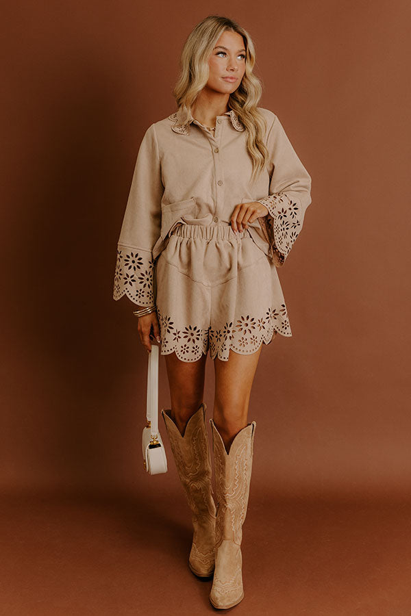 Soho Penthouse High Waist Faux Suede Shorts