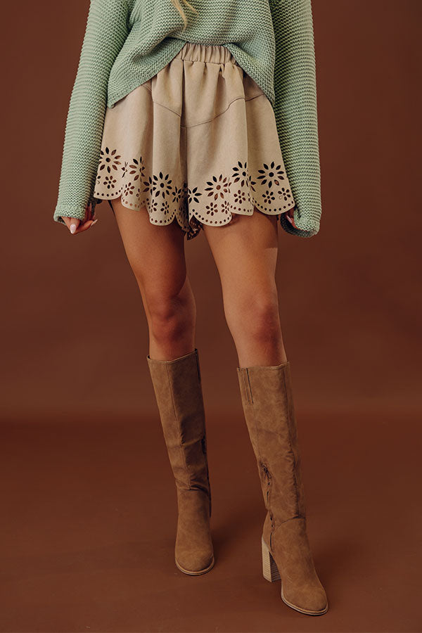 Soho Penthouse High Waist Faux Suede Shorts Image - 2