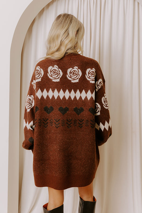 Cozy Moments Knit Sweater Mini Dress S / Chocolate Cozy Moments Knit Sweater Mini Dress S / Chocolate