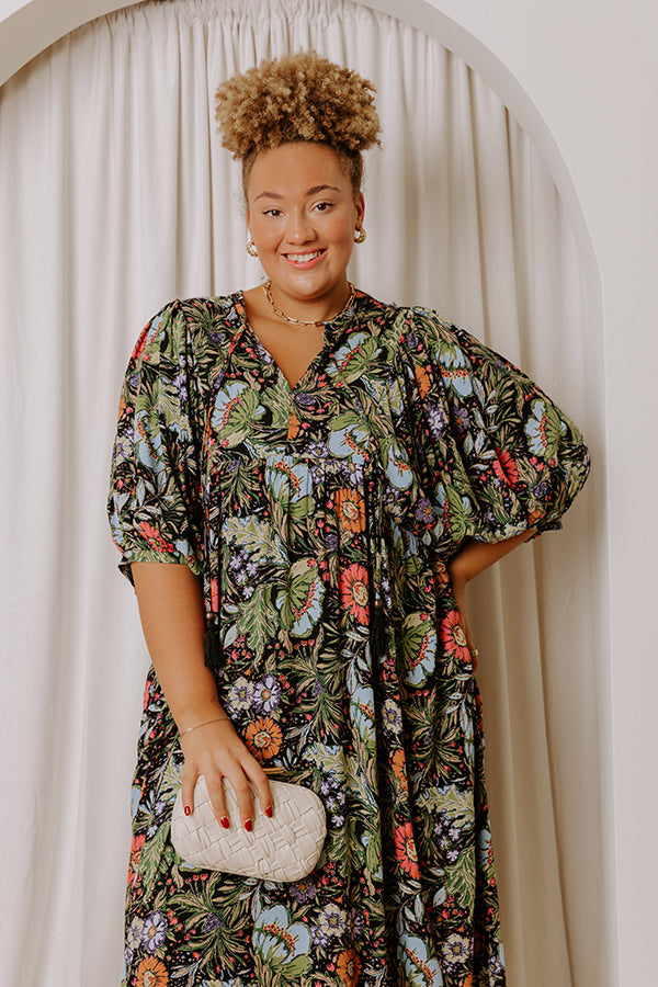 Uptown Views Floral Midi Dress Curves Image - 2