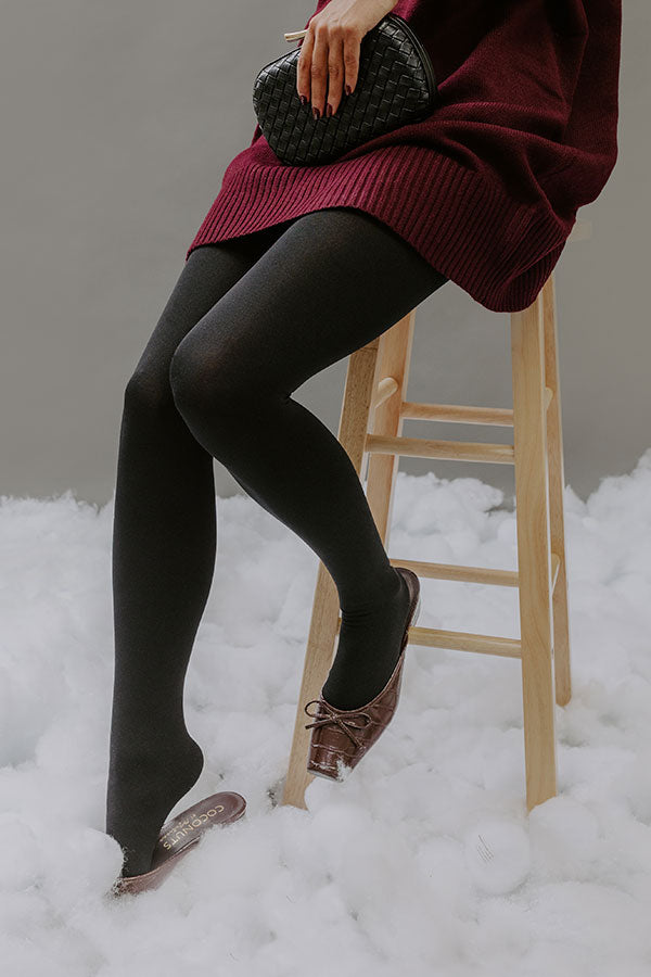 Cozy and Chic High Waist Fleece Lined Tights in Black