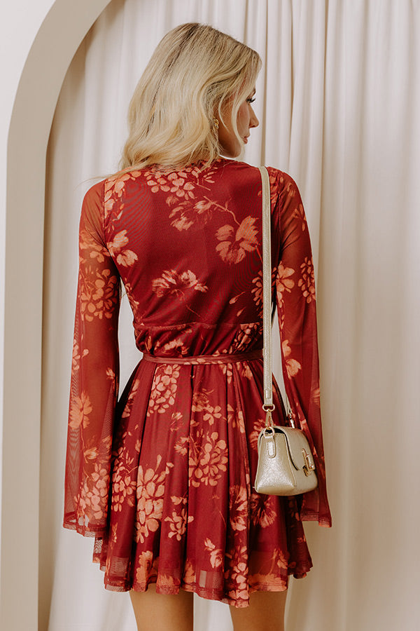 red floral mesh dress Atori Red Multi Floral Print Mesh Sleeveless Midi Dress