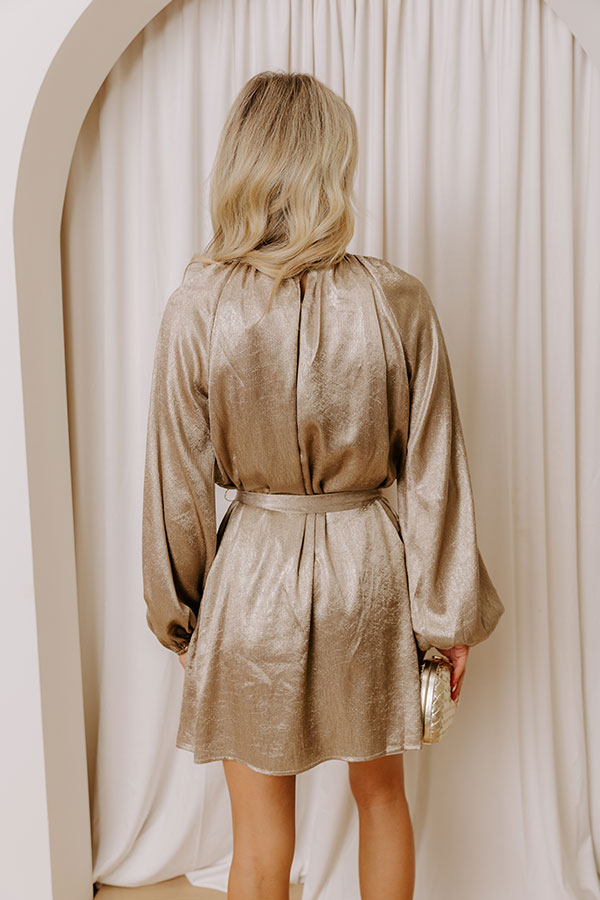 Shine On Shimmer Mini Dress L / taupe Shine On Shimmer Mini Dress L / taupe