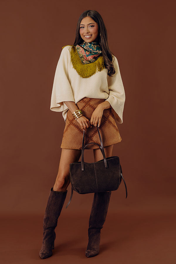The Charlotte High Waist Faux Suede Skort Image - 2