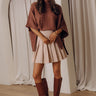 Chic Habits Cable Knit Poncho Top in Mocha Image - 1