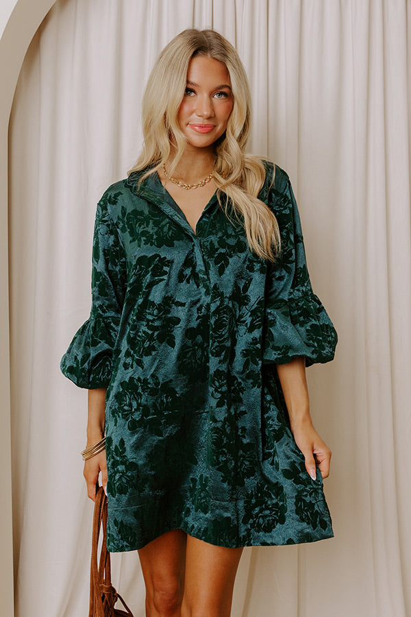 velvet floral mini dress Floral velvet mini dress Black Black / Large