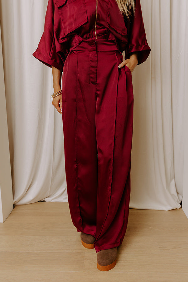 red silk dress pants Amirah Satin Pants AYANA