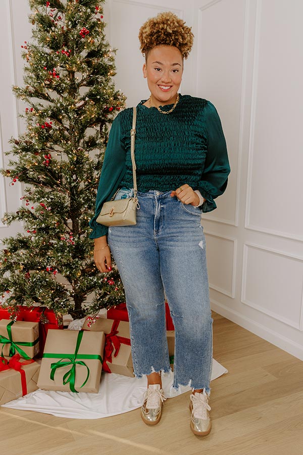 RISEN Victoria High Waist Distressed Straight Leg Jean Curves