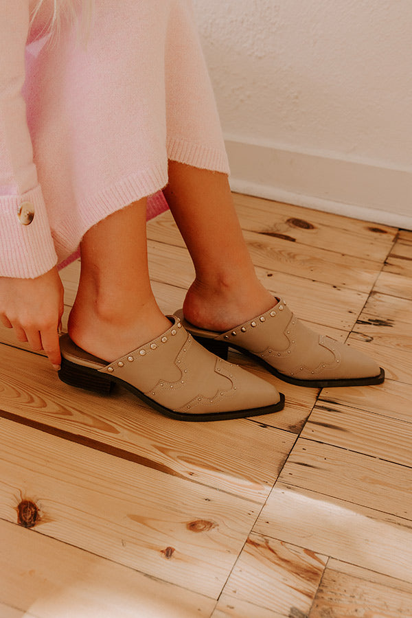 Thalia Faux Leather Western Mules