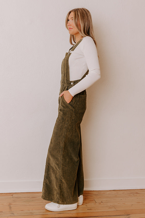 Pick Of The Patch Corduroy Overalls in Olive Image - 4