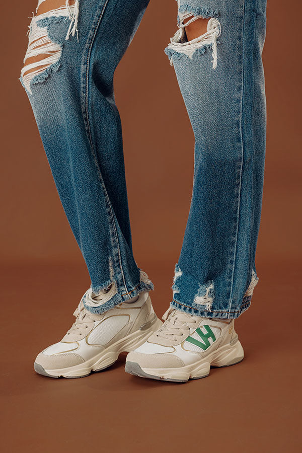 The Dash Faux Leather Sneaker in White
