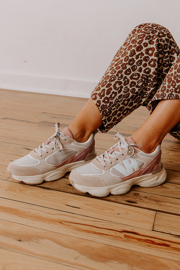 The Dash Faux Suede Sneaker in Blush