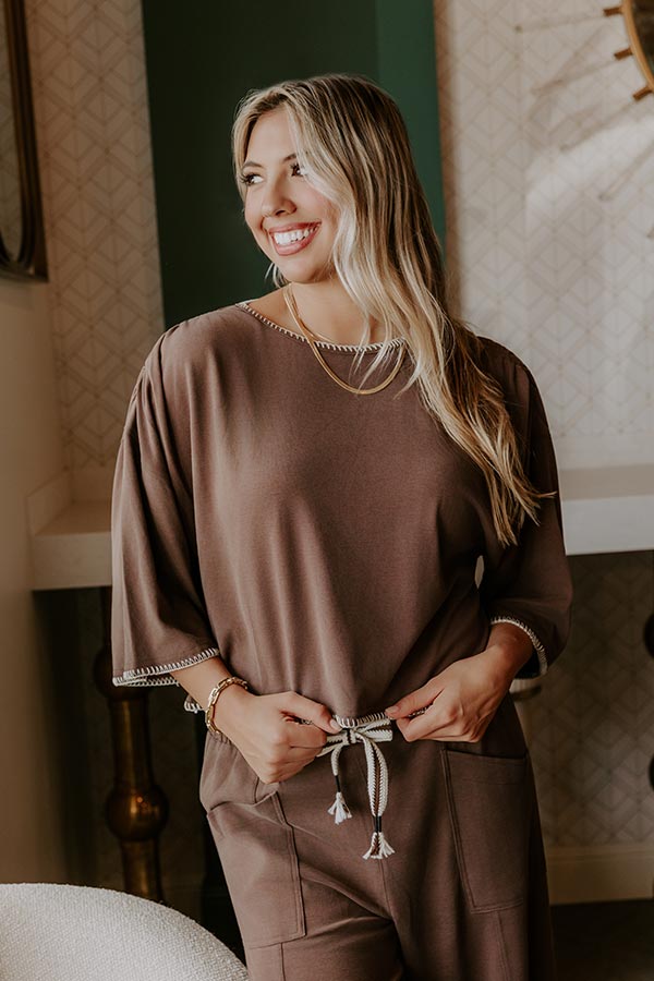 Simple Comforts Shift Top in Chocolate Image - 1