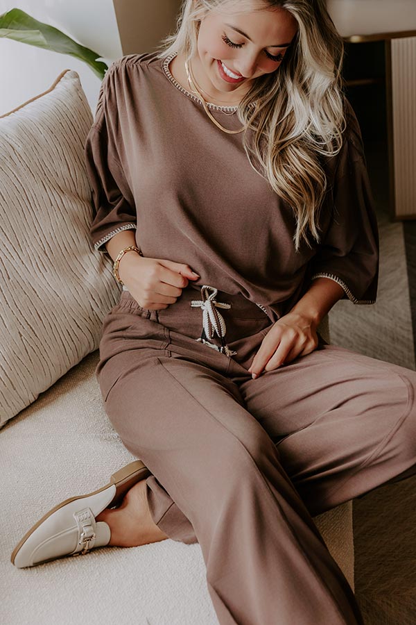 Simple Comforts Shift Top in Chocolate Image - 2