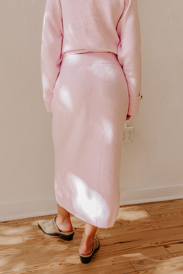 Falling for Cozy High Waist Knit Midi Skirt in Light Lavender Image - 3