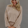 Falling for Cozy Knit Sweater Top in Iced Mocha Image - 1