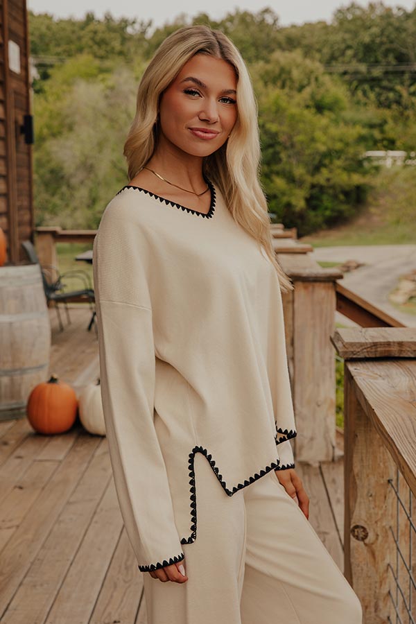 Serene Energy Knit Sweater Top Image - 2