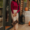 Femme Fatale High Waist Satin Lace Midi Skirt in Beige Image - 1