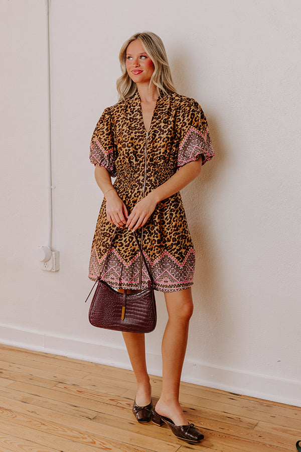 Wildly Chic Satin Leopard Mini Dress