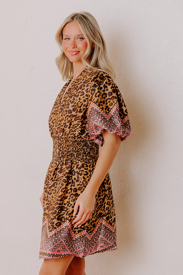 Mini Dress Leopard Print Dress Short Sleeve Wildly Chic Satin Leopard Mini Dress S Brown Mini Dress Leopard Print Dress Short Sleeve Wildly Chic Satin Leopard Mini Dress S Brown