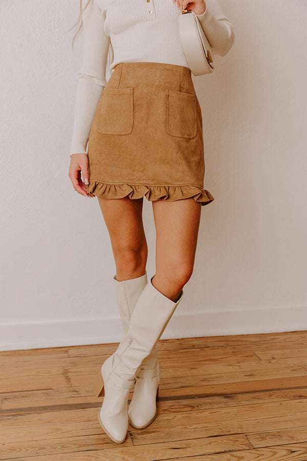 The Cecilia High Waist Faux Suede Mini Skirt