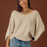 Bistro Vibes Knit Dolman Top in Oatmeal Image - 1