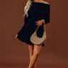 Downtown Stroll Off Shoulder Sweater Mini Dress in Black Image - 1