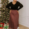 Effortless Spots High Waist Satin Midi Skirt Curves Image - 1