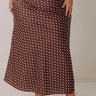 Effortless Spots High Waist Satin Midi Skirt Curves Image - 1