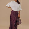 Effortless Spots High Waist Satin Midi Skirt Image - 1
