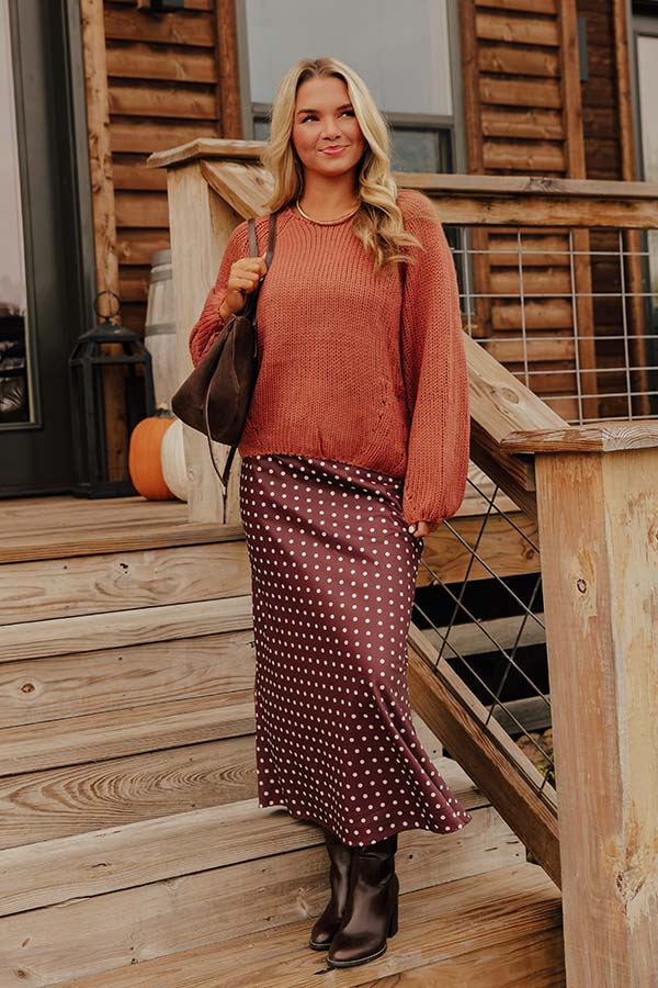 Effortless Spots High Waist Satin Midi Skirt Image - 1