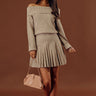Downtown Stroll Off Shoulder Sweater Mini Dress in Light Mocha Image - 1