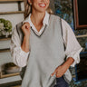 Casual Look Knit Vest Top in Grey Image - 1