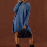 Soho Soft Knit Sweater Mini Dress in Blue Image - 1
