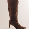 Abrams Faux Suede Knee High Cowboy Boot In Chestnut Image - 1