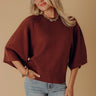 Coffee Shop Cuddles Knit Sweater Top in Chocolate Image - 1