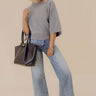 Downtown Cozy Knit Sweater Top in Grey Image - 1
