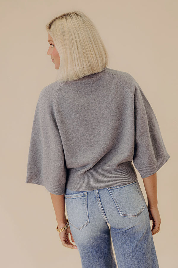 Downtown Cozy Knit Sweater Top in Grey Image - 4