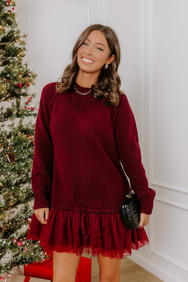 Upper East Chic Knit Sweater Mini Dress in Merlot S / Merlot Upper East Chic Knit Sweater Mini Dress in Merlot S / Merlot