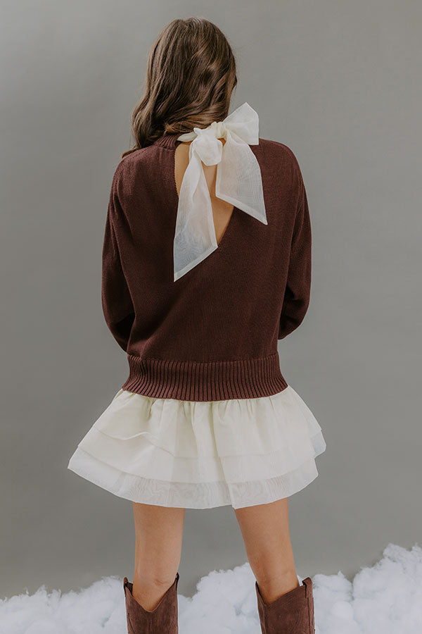 Graceful Ease Knit Mini Romper Dress L / chestnut Graceful Ease Knit Mini Romper Dress L / chestnut