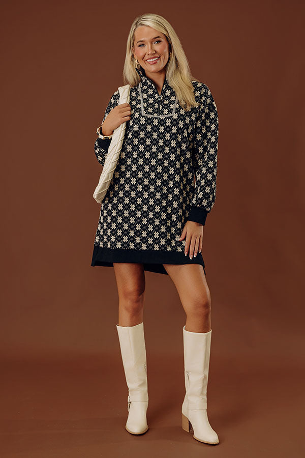 Petal Party Floral Knit Jacquard Mini Dress Image - 1