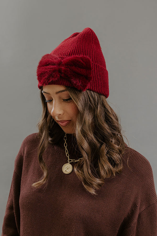 Cozy Moment Knit Beanie in Merlot