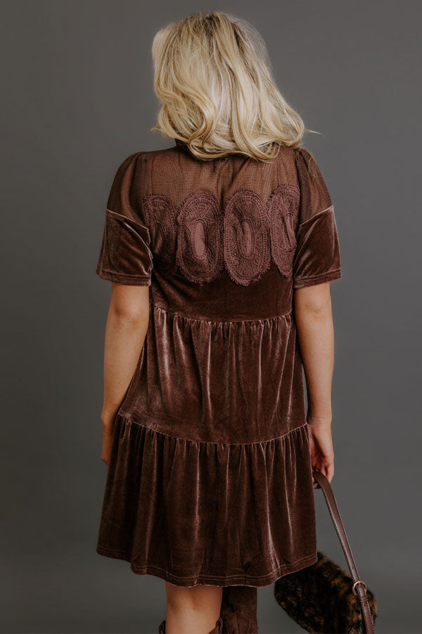 chocolate brown velvet dress Luxe Feeling Velvet Dress: Brown