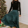 Manhattan Skyline High Waist Pleated Midi Skirt in Deep Forest Image - 1