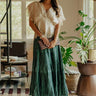 Manhattan Skyline High Waist Pleated Midi Skirt in Deep Forest Image - 1