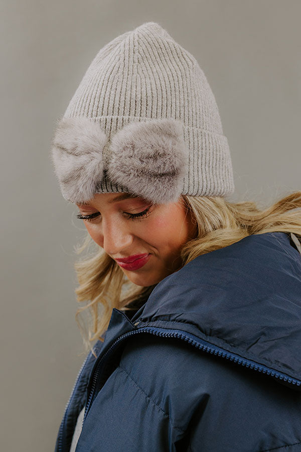 Cozy Moment Knit Beanie in Grey