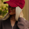 Girl On The Go Corduroy Baseball Cap in Merlot Image - 1