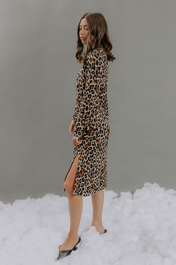 knit leopard dress River Island knitted midi dress in leopard print