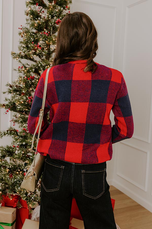 Plaid Kisses Knit Cardigan Image - 5